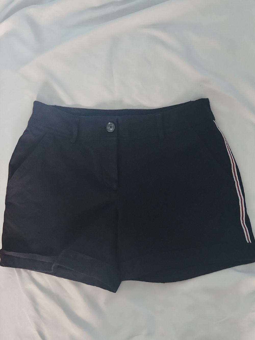 Kohl's Apt. 9 Torie Black Shorts with Red & White Side Stripes